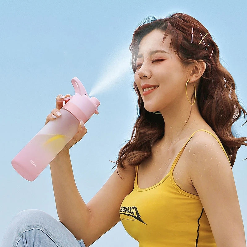 Sports Spray Water Bottle in Use