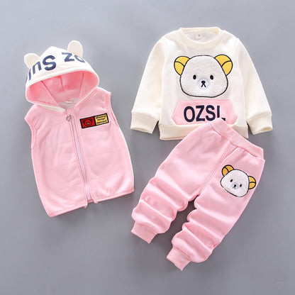 Children's clothing 2023 spring new children's clothing baby three-piece suit girls spring clothes spring boys suits