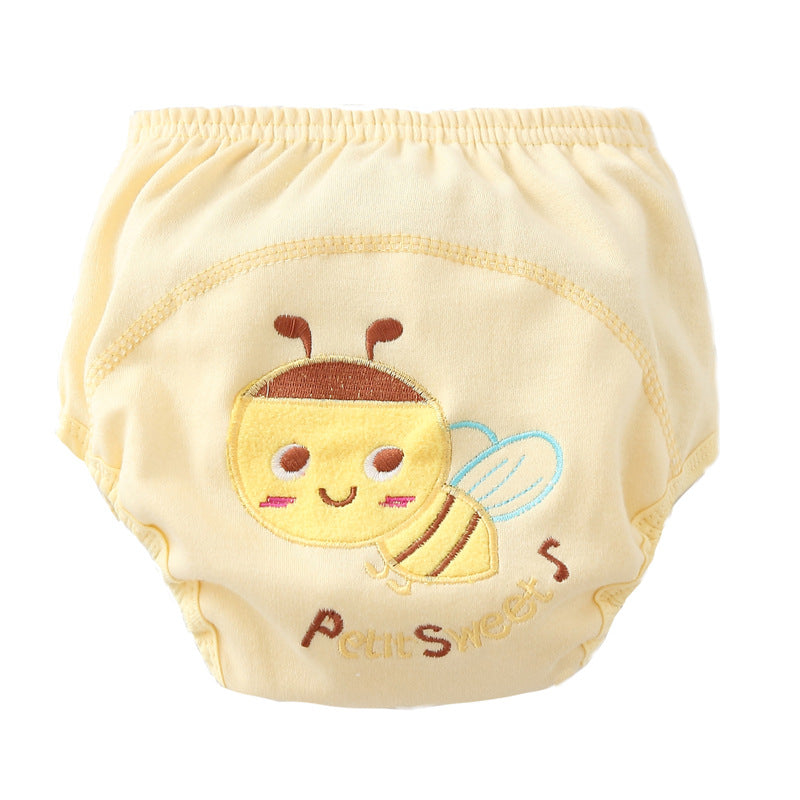 Diaper three-layer training pants embroidery pull-up pants cloth diaper solid color diaper pants diaper pocket