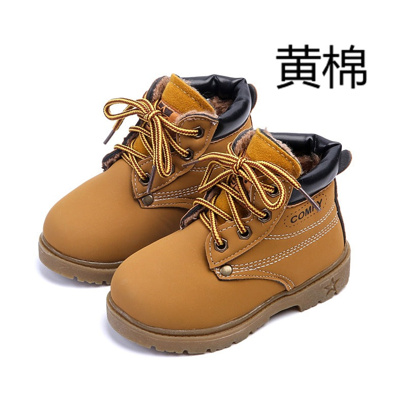 Children's snow boots warm Martin boots England beef tendon bottom boots children's cotton shoes AliExpress Tong Amazon
