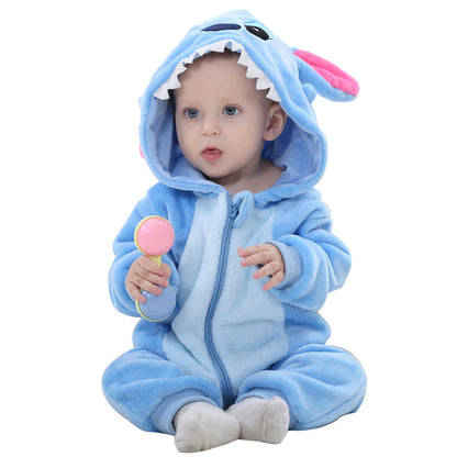 Cross-border baby clothes jumpsuit 2019 spring and autumn models flannel climbing suit new Harleys clothing ins newborn clothing