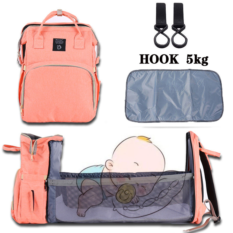 Mommy mother and baby backpack is portable, multi-functional and large-capacity for summer