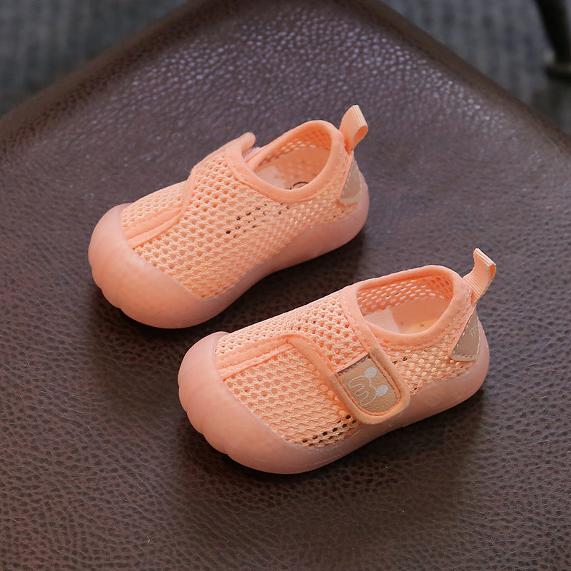 Children's flying woven shoes boys and girls toddler shoes breathable mesh sports shoes soft bottom children's baby mesh shoes foreign trade